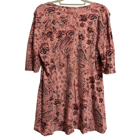 D & Co Denim & Company small paisley print tunic mini dress - Picture 5 of 5